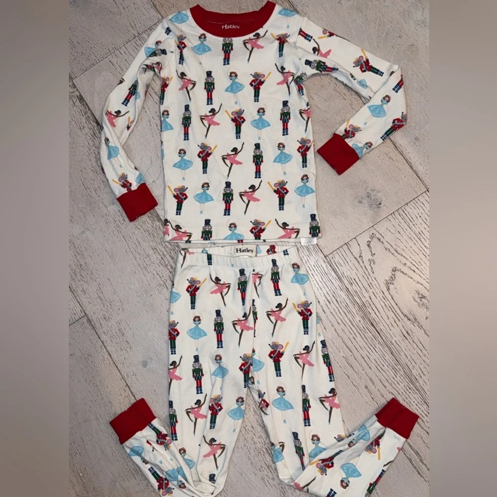 Hatley Christmas Pajamas (5) 2 pc set top & bottom nutcracker ballerina red pink